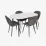 Set de sufragerie Eva DT 533R B + 4 YTC-064B UF885-15 (Dark grey)