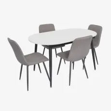 Set de sufragerie Eva DT 533R B + 4 YTC-078B BJORN-13 (Grey)