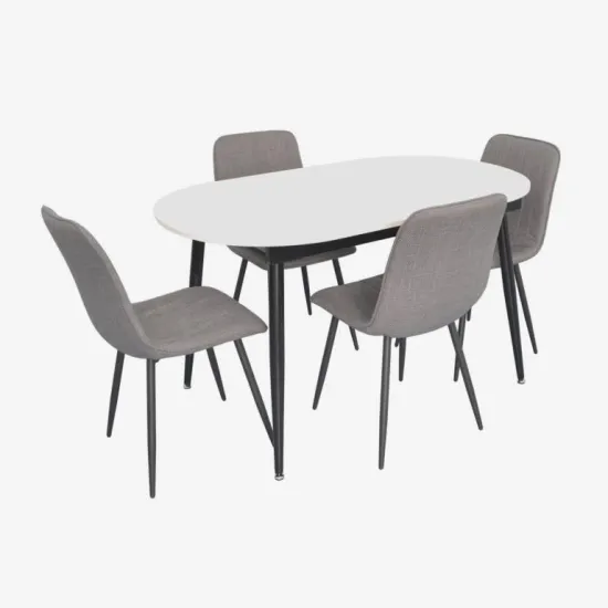 Set de sufragerie Eva DT 533R B + 4 YTC-078B BJORN-13 (Grey)