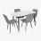 Set de sufragerie Eva DT 533R B + 4 YTC-078B BJORN-13 (Grey)