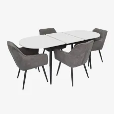 Set de sufragerie Eva DT 533R B + 4 YTC-090B UF885-15 (Dark grey)