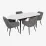 Set de sufragerie Eva DT 533R B + 4 YTC-090B UF885-15 (Dark grey)
