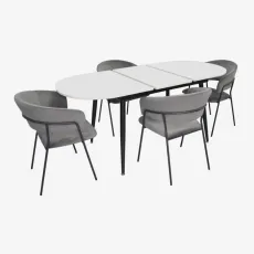 Set de sufragerie Eva DT 533R B + 4 YTC-097B UF BLU-14 (Dark grey)