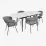 Set de sufragerie Eva DT 533R B + 4 YTC-097B UF BLU-14 (Dark grey)