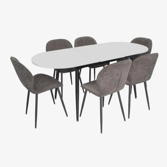 Set de sufragerie Eva DT 533R B + 6 YTC-064B UF885-15 (Dark grey)