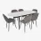Set de sufragerie Eva DT 533R B + 6 YTC-064B UF885-15 (Dark grey)