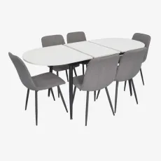 Set de sufragerie Eva DT 533R B + 6 YTC-078B BJORN-13 (Grey)