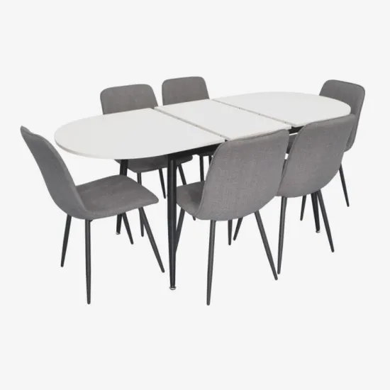 Set de sufragerie Eva DT 533R B + 6 YTC-078B BJORN-13 (Grey)