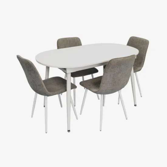 Set de sufragerie Eva DT 533R Wh + 4 YTC-078Wh UF885-14 (Grey)