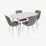 Set de sufragerie Eva DT 533R Wh + 4 YTC-078Wh UF885-14 (Grey)