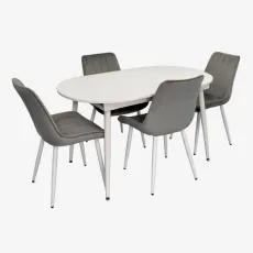 Set de sufragerie Eva DT 533R Wh + 4 YTC-055Wh BLU-13 (Light grey)