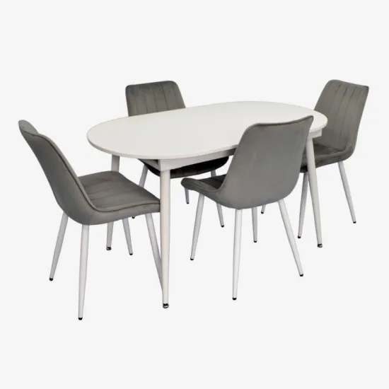 Set de sufragerie Eva DT 533R Wh + 4 YTC-055Wh BLU-13 (Light grey)