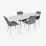 Set de sufragerie Eva DT 533R Wh + 4 YTC-055Wh BLU-13 (Light grey)