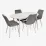 Set de sufragerie Eva DT 533R Wh + 4 YTC-055Wh BLU-13 (Light grey)