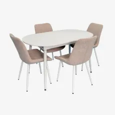 Set de sufragerie Eva DT 533R Wh + 4 YTC-055Wh UF885-03 (Light beige)