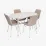 Set de sufragerie Eva DT 533R Wh + 4 YTC-055Wh UF885-03 (Light beige)