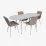 Set de sufragerie Eva DT 533R Wh + 4 YTC-055Wh UF885-03 (Light beige)