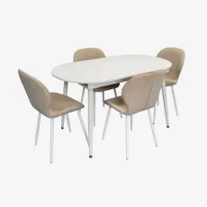 Set de sufragerie Eva DT 533R Wh + 4 YTC-064Wh BJORN-24 (Light beige)