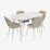 Set de sufragerie Eva DT 533R Wh + 4 YTC-064Wh UF910-01 (Light beige)