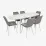 Set de sufragerie Eva DT 533R Wh + 6 YTC-055Wh BLU-13 (Light grey)