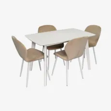 Set de sufragerie Eva COOPER White + 4 YTC-064Wh UF910-01