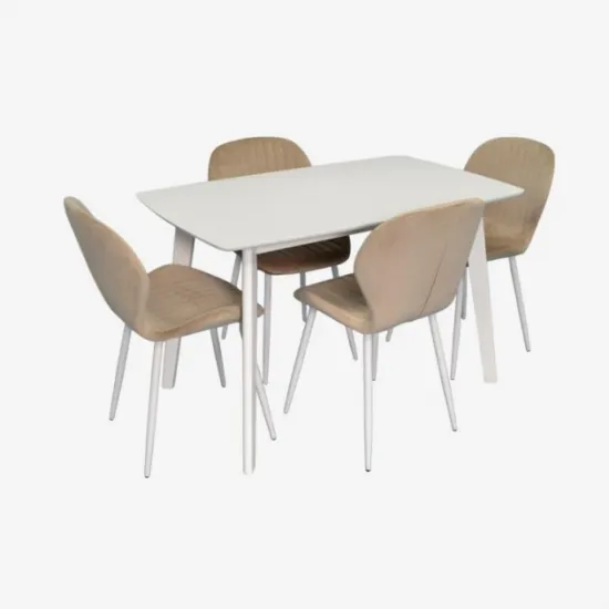 Set de sufragerie Eva COOPER White + 4 YTC-064Wh UF910-01