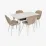Set de sufragerie Eva COOPER White + 4 YTC-064Wh UF910-01