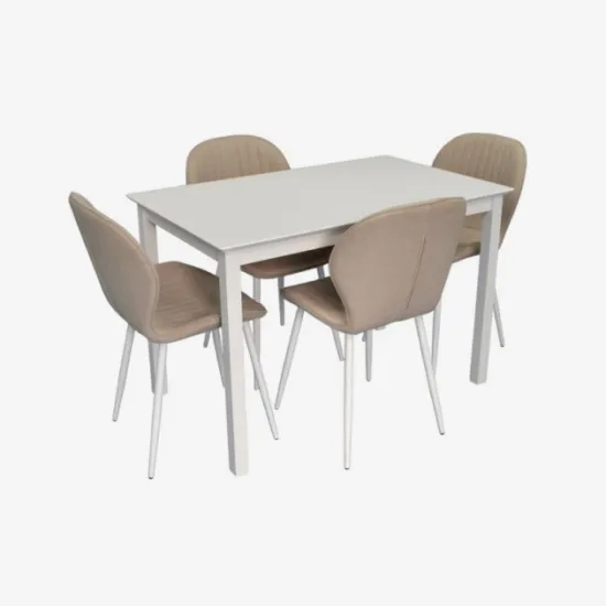 Set de sufragerie Eva GLORIA White + 4 YTC-064Wh BJORN24