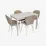 Set de sufragerie Eva GLORIA White + 4 YTC-064Wh BJORN24