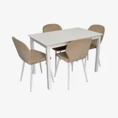 Set de sufragerie Eva GLORIA White + 4 YTC-064Wh UF910-01