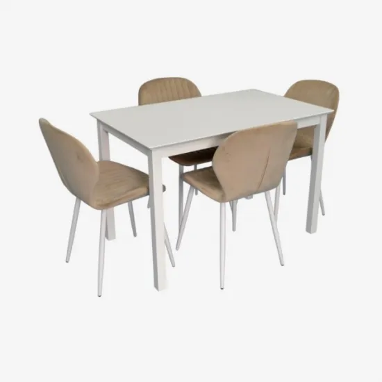 Set de sufragerie Eva GLORIA White + 4 YTC-064Wh UF910-01