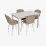 Set de sufragerie Eva GLORIA White + 4 YTC-064Wh UF910-01