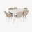 Set de sufragerie Eva HV-27V White + 6 YTC-064Wh UF910-01