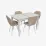 Set de sufragerie Eva HV-29V White + 4 YTC-064Wh BJORN24
