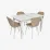 Set de sufragerie Eva HV-29V White + 4 YTC-064Wh UF910-01