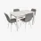 Set de sufragerie Eva HV-29V White + 4 YTC-078Wh UF885-14