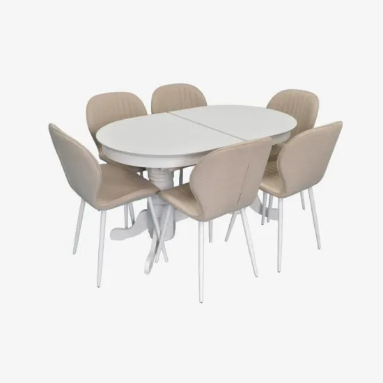 Set de sufragerie Eva HV-31N White + 6 YTC-064Wh BJORN24