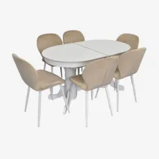 Set de sufragerie Eva HV-31N White + 6 YTC-064Wh UF910-01