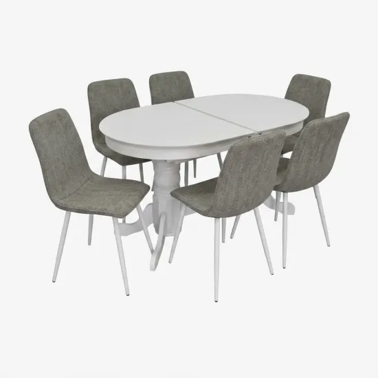 Set de sufragerie Eva HV-31N White + 6 YTC-078Wh UF885-14