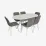 Set de sufragerie Eva Raffles Oval White + 6 YTC-078Wh UF885-14