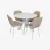 Set de sufragerie Eva Raffles Round White + 4 YTC-064Wh BJORN24