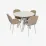 Set de sufragerie Eva Raffles Round White + 4 YTC-064Wh UF910-01