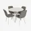 Set de sufragerie Eva Raffles Round White + 4 YTC-078Wh UF885-14