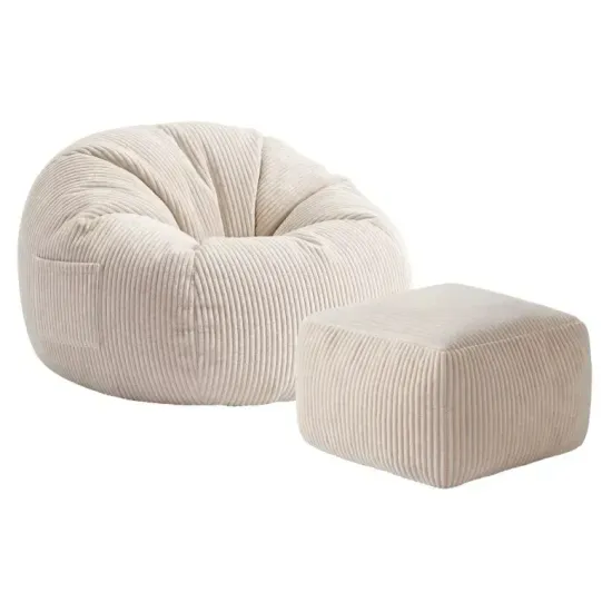 Кресло мешок Mark Adler Comfy 3.0 с подставкой для ног, Beige
