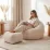 Fotoliu tip sac Mark Adler Comfy 3.0 cu suport pentru picioare, Beige