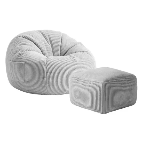 Кресло мешок Mark Adler Comfy 3.0 с подставкой для ног, Grey