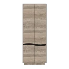 Dulap Yasen Geneva 2D cu rafturi, 80x50x206,5 cm, Stejar Sonoma Truffle/Wenge Magic