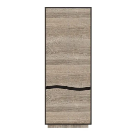 Шкаф Yasen Женева 2Д полки, 80x50x206,5 см, дуб сонома трюфель/венге магия