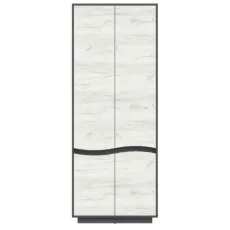 Dulap Yasen Geneva 2D cu rafturi, 80x50x206,5 cm, Grafit Gri/Stejar Kraft Alb