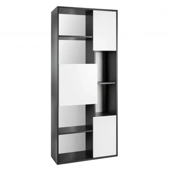 Dulap Mobi Plus D-3, 80x40x195 cm Antracit / alb